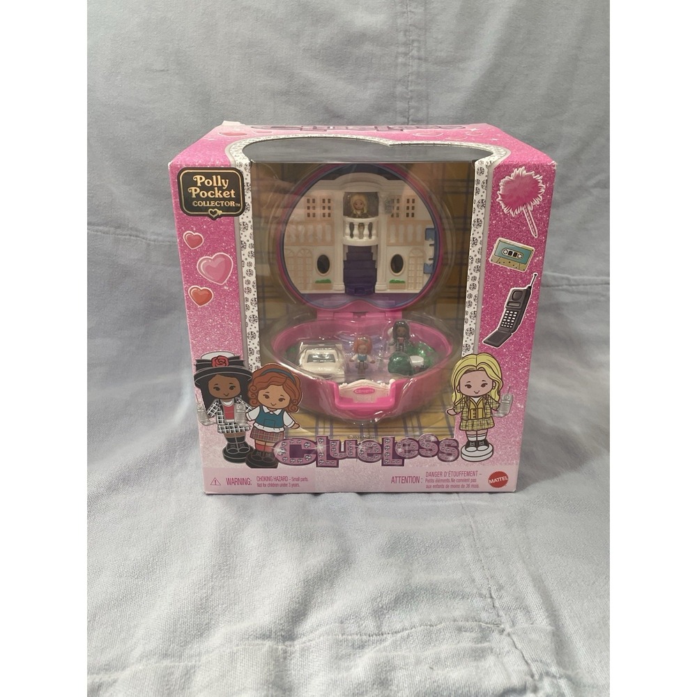 NEW Polly Pocket Collector x Clueless Movie Pink Heart Micro Dolls Playset Toy